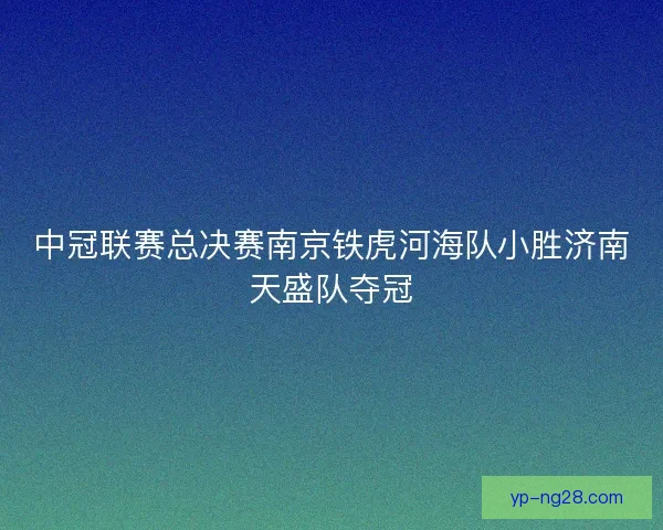 中冠联赛总决赛南京铁虎河海队小胜济南天盛队夺冠